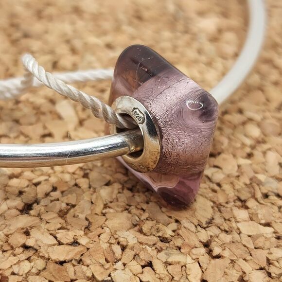 3/$30 🖤 UNIQUE PURPLE SHIMMER SQUARE MURANO CHARM BEAD FOR PANDORA BRACELET - Picture 1 of 7
